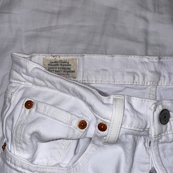 Levi’s 501 High Rise White Straight Leg Jeans - Picture 4 of 4